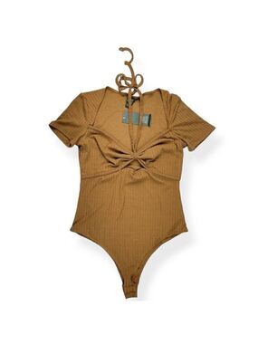 Wild Fable Cognac Sweetheart Neckline Body Suit Small